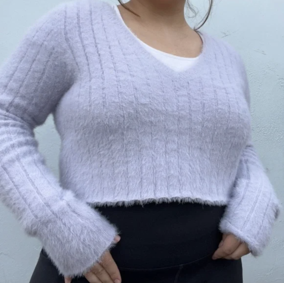 Lilac Cropped Sweaters
